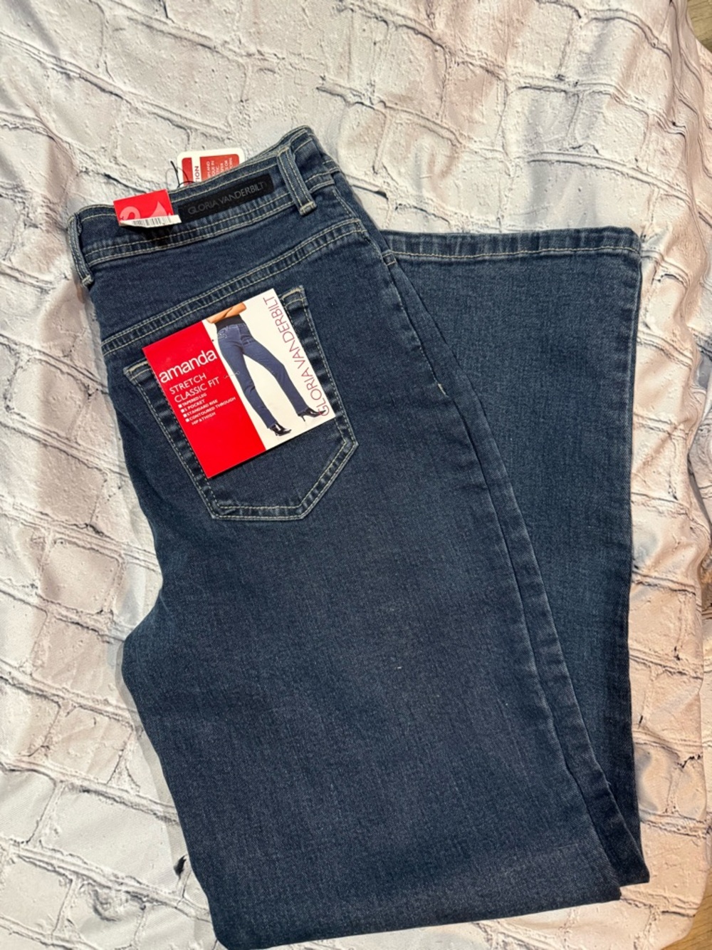 Gloria Vanderbilt Amanda Stretch Jeans in Dark Blue Denim